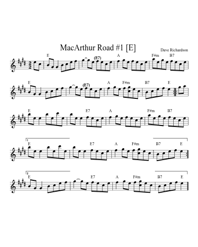 MacArthur Road #3  [E] sheet music preview