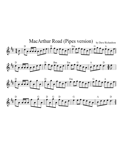 MacArthur Road (Pipes version)