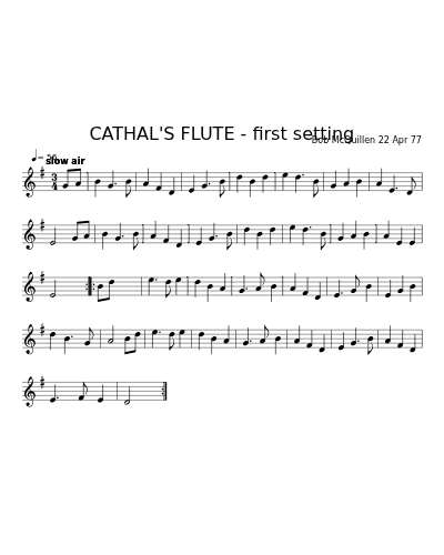 CATHAL'S FLUTE - first setting