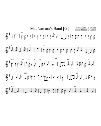 MacNamara's Band   [G] (Version 2)