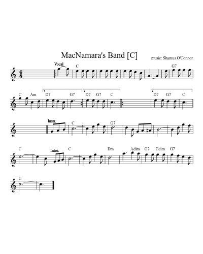 MacNamara's Band   [C] (Version 3)