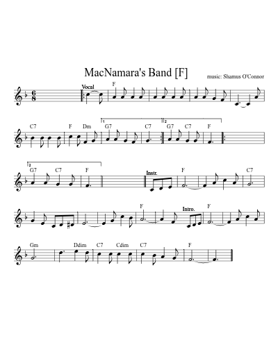 MacNamara's Band   [F] (Version 2)