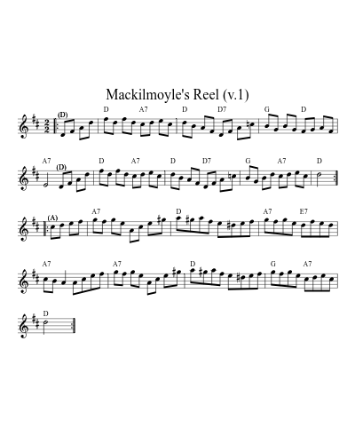 Mackilmoyle's Reel (v.2) sheet music preview