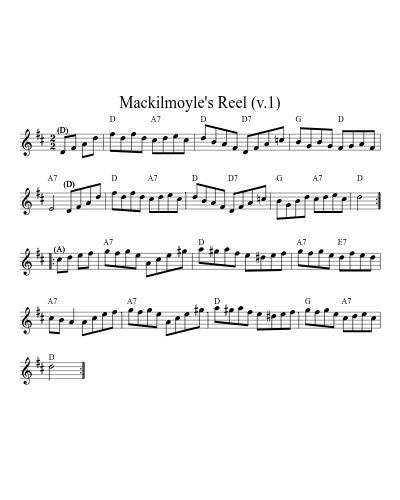 Mackilmoyle's Reel (v.1) (Version 2) preview