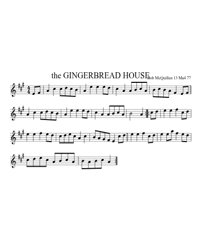 the GINGERBREAD HOUSE sheet music preview