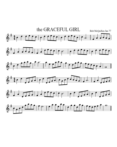 the GRACEFUL GIRL sheet music preview