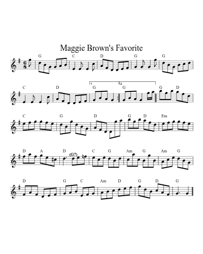 Maggie Brown's Favorite (Version 9) sheet music preview