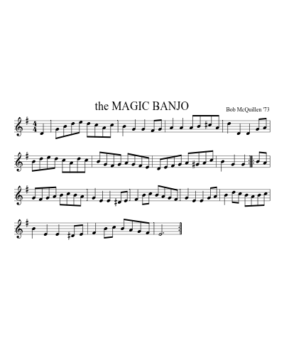 the MAGIC BANJO (Magic Banjo) sheet music preview