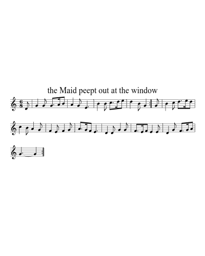 The Maid peept out at the window (Version 4) sheet music preview