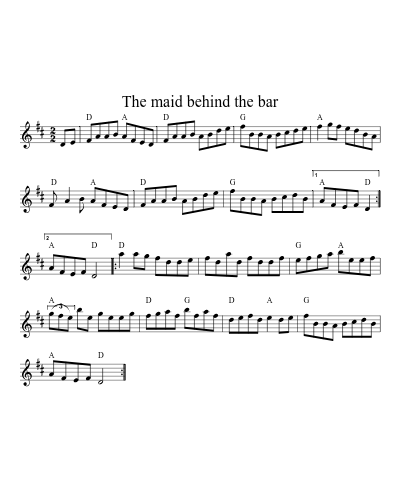 The maid behind the bar (Version 6) sheet music preview