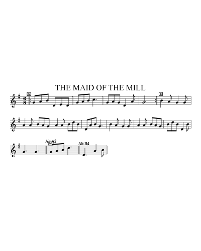 THE MAID OF THE MILL (Version 2) sheet music preview