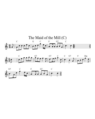The Maid of the Mill (C) (Version 2) sheet music preview