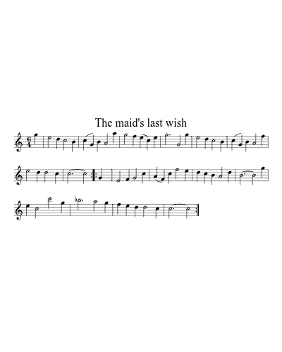 The maid's last wish (Version 2) sheet music preview