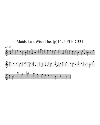 Maids Last Wish,The. (p)1695.PLFD.331 (Version 2)