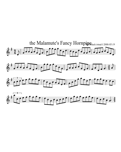 the Malamute's Fancy Hornpipe sheet music preview