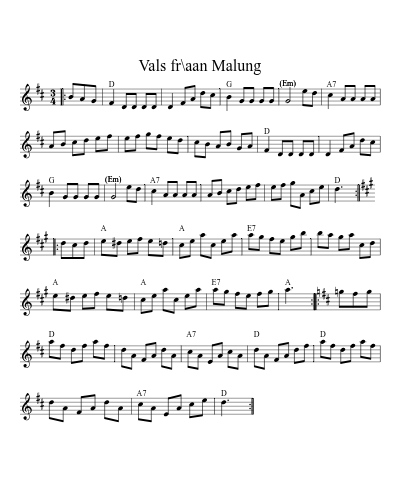 Vals fr\aan Malung sheet music preview