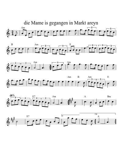 die Mame is gegangen in Markt areyn (Version 5)