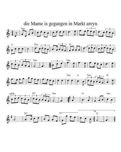 die Mame is gegangen in Markt areyn (Version 6)