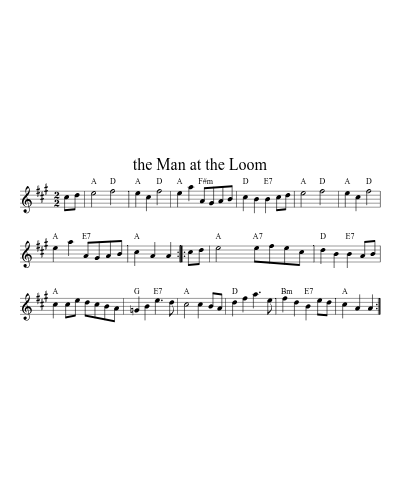 the Man at the Loom sheet music preview