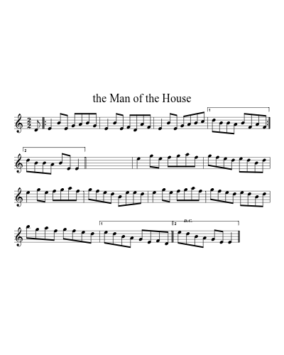 The man of the house (Version 4) sheet music preview