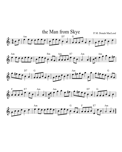 the Man from Skye sheet music preview