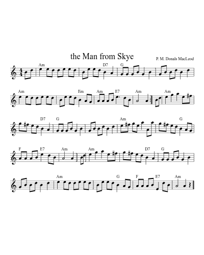 the Man from Skye (Version 2) sheet music preview