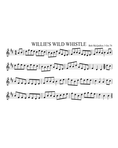WILLIE'S WILD WHISTLE