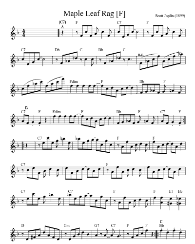 Maple Leaf Rag    [G]