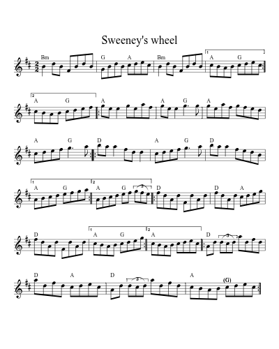 Sweeney's wheel sheet music preview