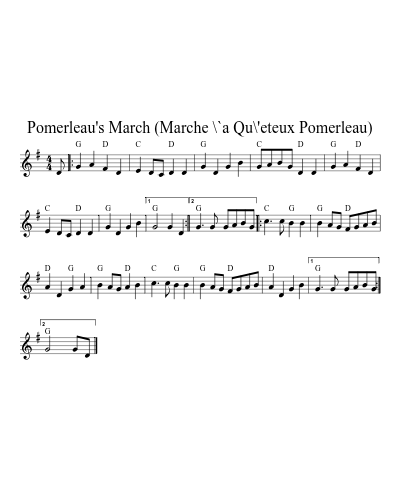 Pomerleau's March (Marche \`a Qu\'eteux Pomerleau)