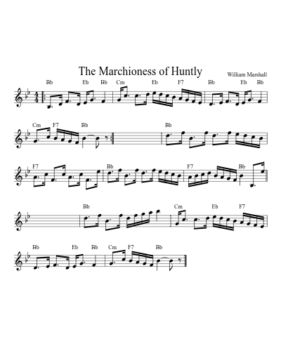 the Marchioness of Huntly (Version 8) sheet music preview