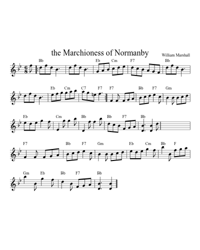 the Marchioness of Normanby (Version 2) sheet music preview