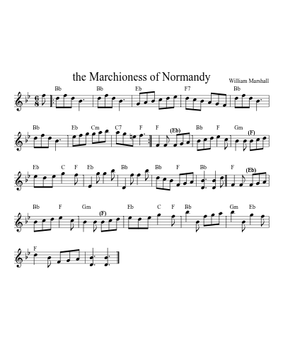 the Marchioness of Normandy sheet music preview