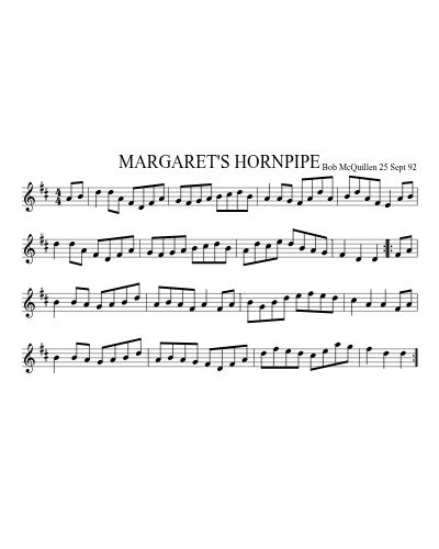 MARGARET'S HORNPIPE (Version 2)