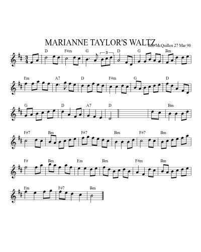 MARIANNE TAYLOR'S WALTZ (Version 4)