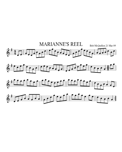 MARIANNE'S REEL (Version 2) sheet music preview