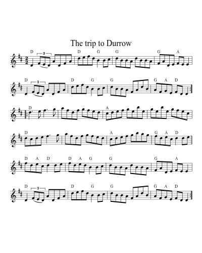 The trip to Durrow sheet music preview