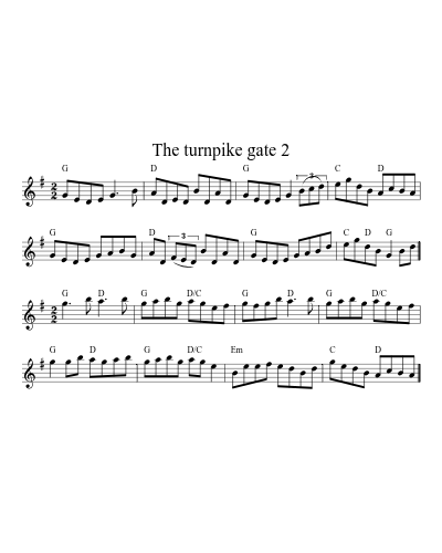 The turnpike gate 2 sheet music preview