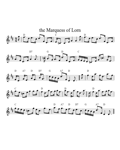 the Marquess of Lorn sheet music preview