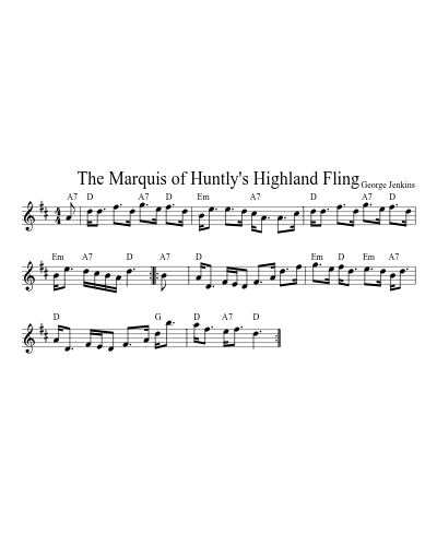 The Marquis of Huntly's Highland Fling sheet music preview