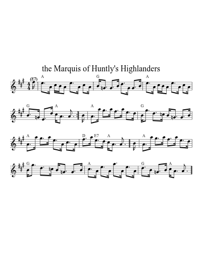 the Marquis of Huntly's Highlanders (Version 2) sheet music preview