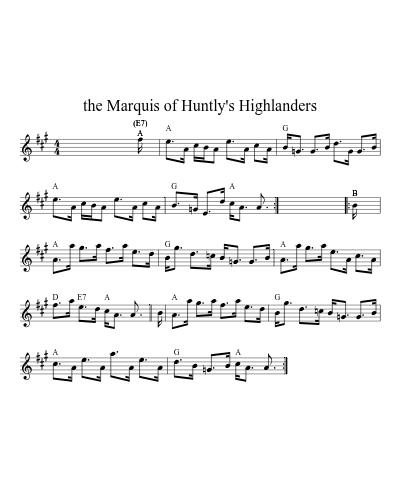 the Marquis of Huntly's Highlanders (Version 3) sheet music preview