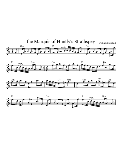 the Marquis of Huntly's Strathspey (Version 3) sheet music preview