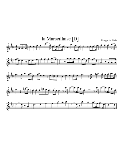 La Marseillaise   [D] (Version 2)
