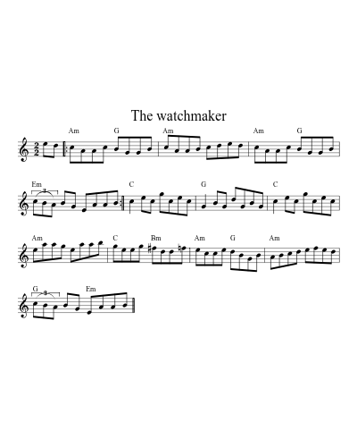 The watchmaker sheet music preview