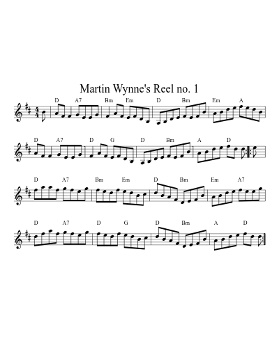Martin Wynne's Reel no. 1 (Version 2)