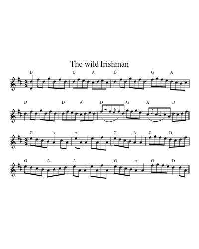 The wild Irishman sheet music preview