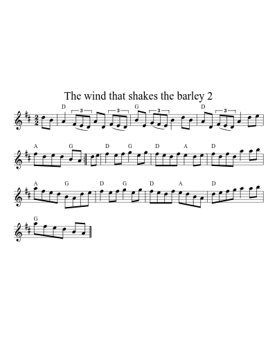 The wind that shakes the barley 2 sheet music preview