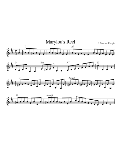 Marylou's Reel (Version 2) sheet music preview