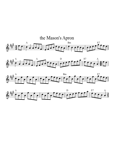 The Mason's Apron (Version 11) sheet music preview